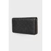 Leather wallet in signature print