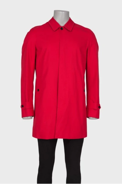 Men's red raincoat
