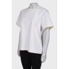 White T-shirt with decorative stitching