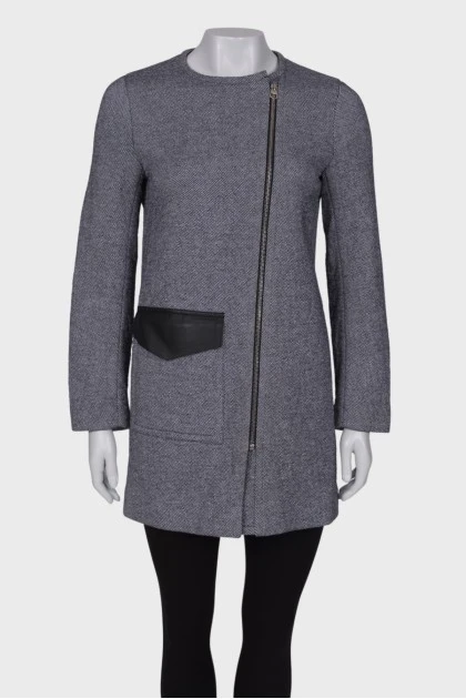 Gray coat straight fit