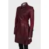 Embossed leather trench coat