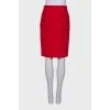 Red straight skirt