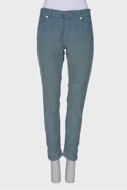 Grey-green corduroy trousers