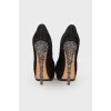 Shoes with rhinestone heels