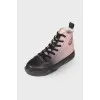Faded black pink boots with tag 