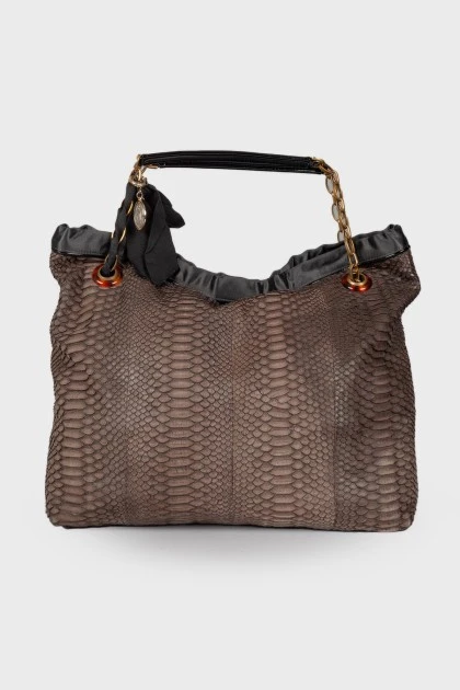 Brown snakeskin bag