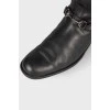 Men's boots with a silver buckle