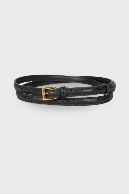 Embossed leather belt
