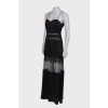 Maxi dress with lace inserts