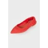 Red open heel ballerina shoes