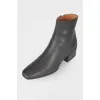Square toe leather boots