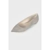 Suede gray ballerina shoes