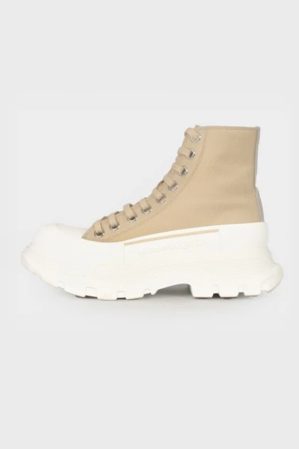High-top textile sneakers