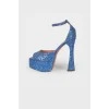Shoes with blue glitter