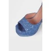 Shoes with blue glitter