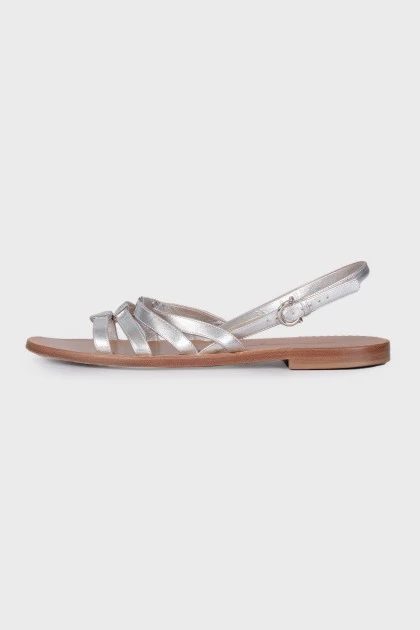 Silver flat sandals