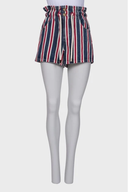 High waisted striped shorts