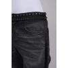Charcoal jeans with rhinestones