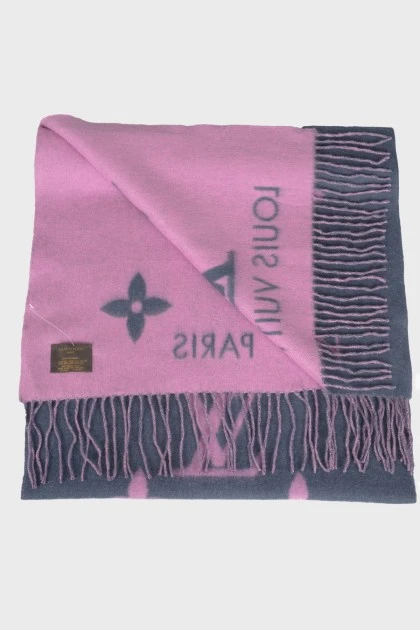 Cashmere scarf in corporate print