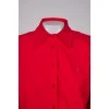 Red draped shirt
