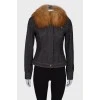 Denim jacket with fur