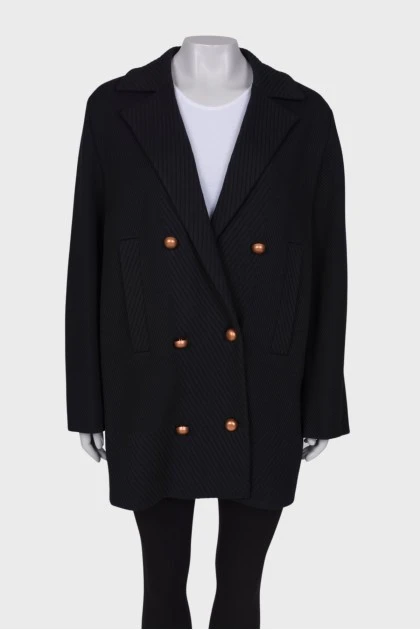 Black coat with a pattern