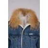 Denim blue jacket with fur