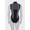 Black and white bodysuit with tag
