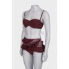Burgundy swimsuit with tag