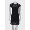 Black fishnet midi dress
