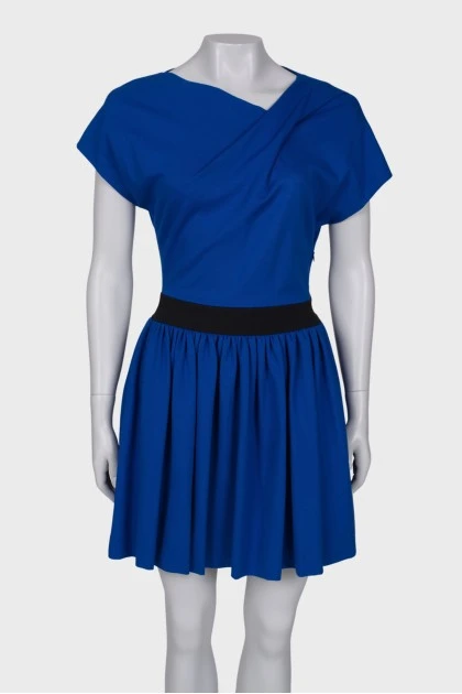 Blue dress with black waist