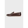 Brown embossed loafers