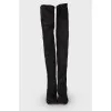 Flat suede over the knee boots