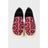 Slip-on sneakers with snakeskin effect