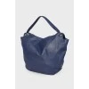 Blue leather shoulder bag
