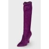 Purple suede boots
