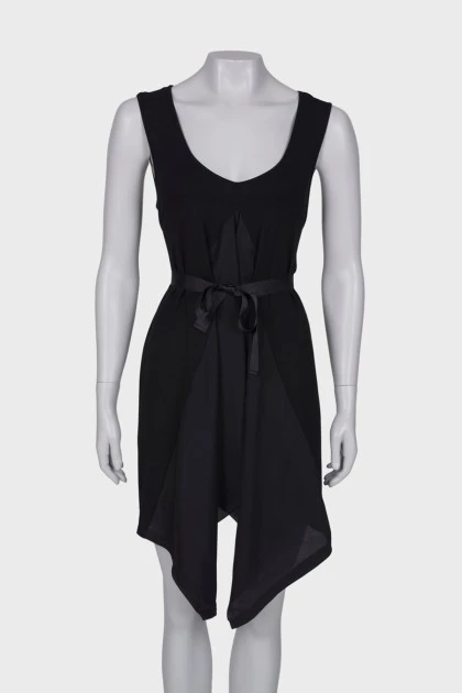 Black dress with asymmetric hem