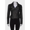 Studded convertible leather jacket