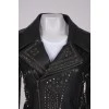 Studded convertible leather jacket