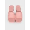 Rubber pink mules