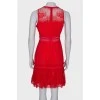 Lace red dress with tag