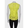 Bright green lace top