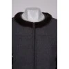 Gray coat with fur at the neckline