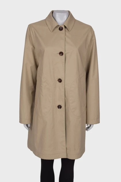 Light beige single breasted trench coat