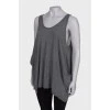 Gray tank top with back embroidery