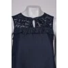 Navy blouse with lace
