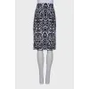 Pencil skirt in black and white print