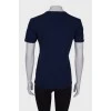 Navy blue print T-shirt
