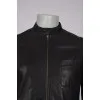 Men's zip-up leather jacket