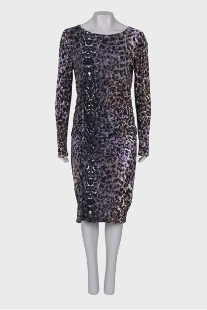 Leopard draped dress
